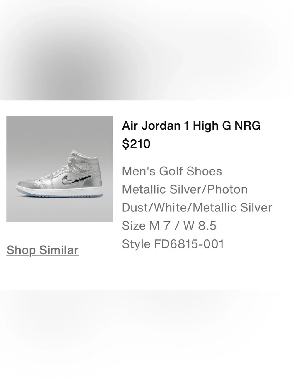 Air Jordan 1 High G NRG GOLF SHOES NWOB